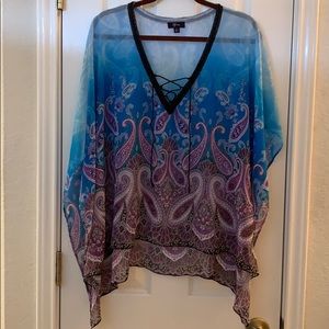 Beautiful Dolman Lace-up Blouse
